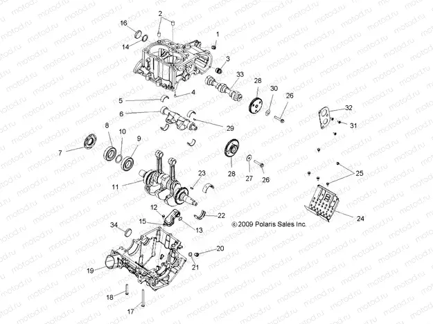 ENGINE | ENGINE, CRANKCASE and CRANKSHAFT - R11VH76/VY76 ALL OPTIONS (49RGRCRANKCASE10RZRS)