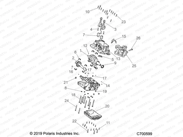 ENGINE | ENGINE, CRANKCASE AND CRANKSHAFT - R23TAE99FD/SCD/SFD/SCK (C700599)