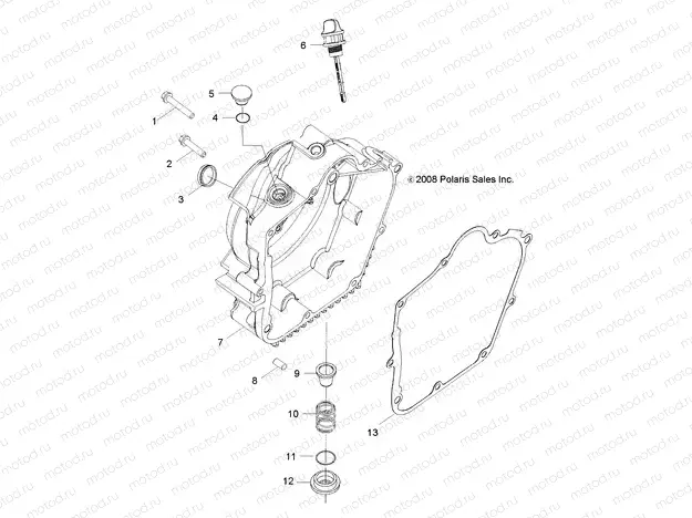 ENGINE | ENGINE, CRANKCASE COVER, RH - R11VA17AA (49RGRCRANKCVRRH09RZR170)