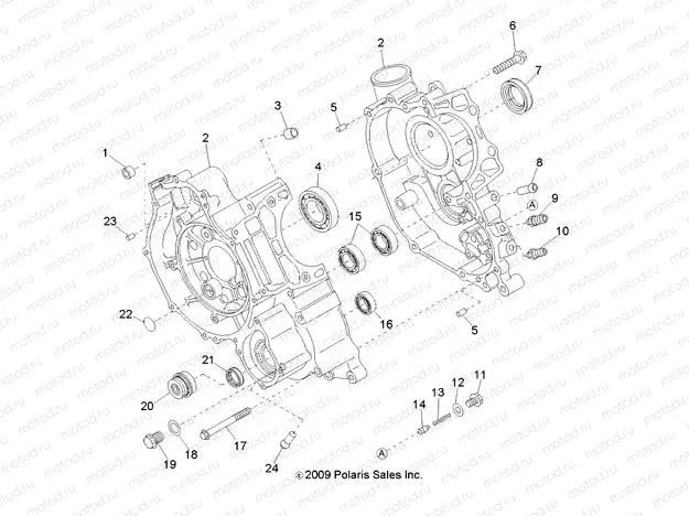 ENGINE | ENGINE, CRANKCASE - R13RH45AG (49RGRCRANKCASE10)