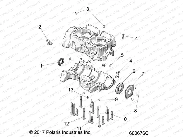 ENGINE | ENGINE, CRANKCASE - S21FJB8/FJE8/FJP8 ALL OPTIONS (600676C)