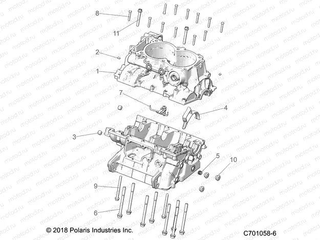 ENGINE | ENGINE, CRANKCASE - Z20P4E92AC/BC/F92AC (C701058-6)
