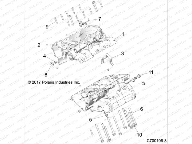 ENGINE | ENGINE, CRANKCASE - Z20S1E99AG/AK/BG/BK (C700106-3)