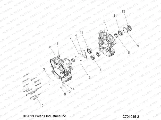 ENGINE | ENGINE, CRANKCASE - Z21CHA57A2/K2/E57AK (C701045-2)