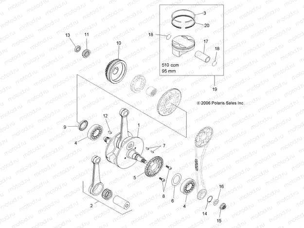 ENGINE | ENGINE, CRANKSHAFT and PISTON - A08GP52AA (49ATVCRANKSHAFT07OUT525)