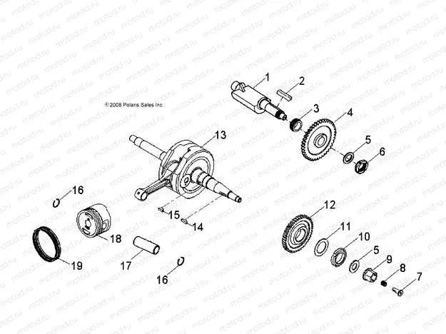 ENGINE | ENGINE, CRANKSHAFT and PISTON - A08PB20EB (49ATVCRANKSHAFT07PHX)