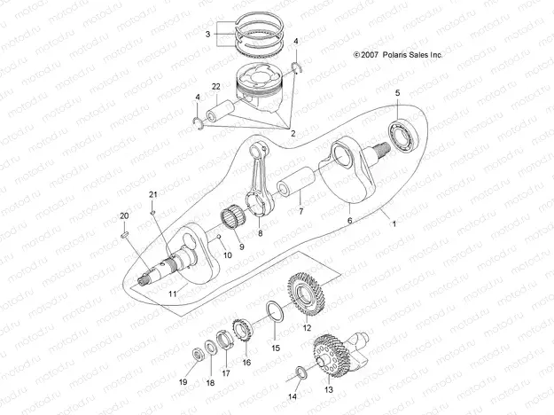 ENGINE | ENGINE, CRANKSHAFT and PISTON - A10LH46AX/AZ (49ATVCRANKSHAFT08SP400)
