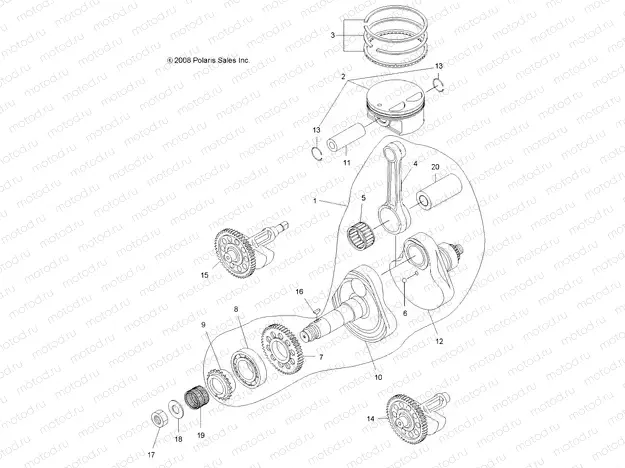 ENGINE | ENGINE, CRANKSHAFT and PISTON - A13DN5EFL (49ATVCRANKSHAFT09SPXP550)
