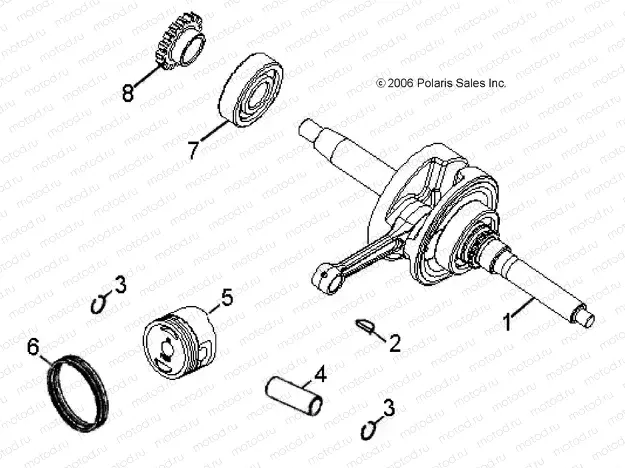 ENGINE | ENGINE, CRANKSHAFT and PISTON - A13KA05AD/AF (49ATVCRANKSHAFT07PRED50)