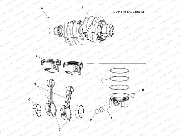 ENGINE | ENGINE, CRANKSHAFT and PISTON - A15SVA85FD (49ATVCRANKSHAFT12SPTRGEPS850)