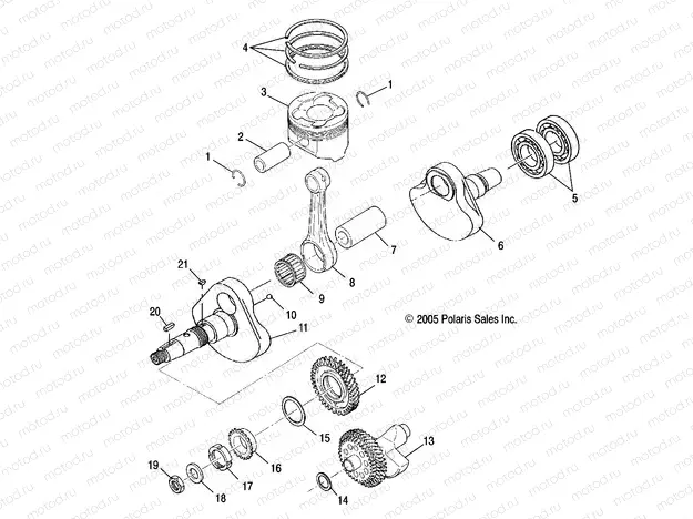 ENGINE | ENGINE, CRANKSHAFT and PISTON - R13RH50AG/AH/AM/AR (4999203249920324D11)