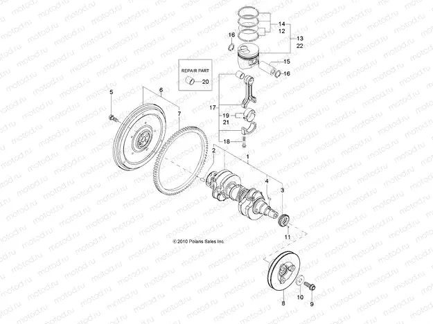 ENGINE | ENGINE, CRANKSHAFT and PISTON - R13TH90DG (49RGRPISTON11DCREW)