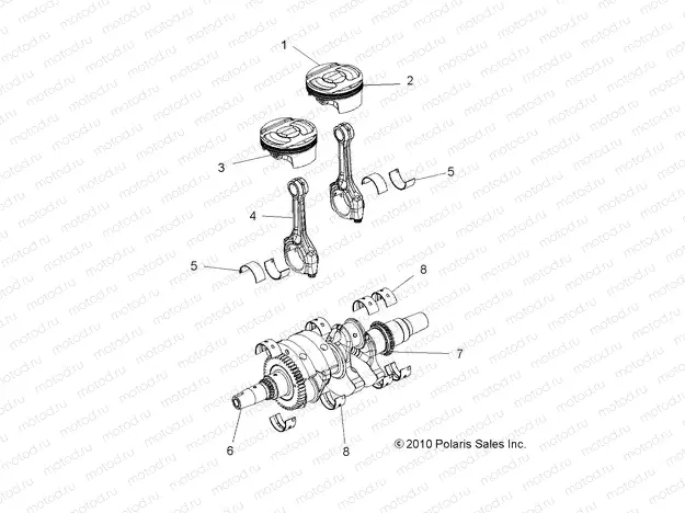 ENGINE | ENGINE, CRANKSHAFT and PISTON - R14UH88/9E/9EAN/9EAI/9EAIC ALL OPTIONS (49RGRPISTON11RZR875)