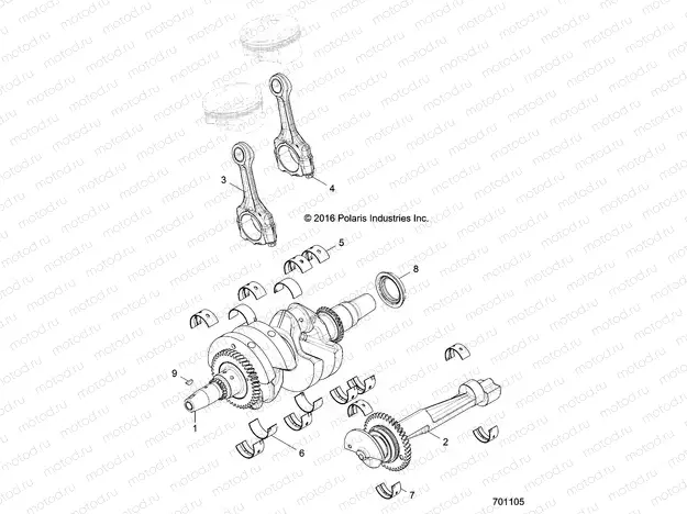 ENGINE | ENGINE, CRANKSHAFT - R18RV_99 ALL OPTIONS (701105)