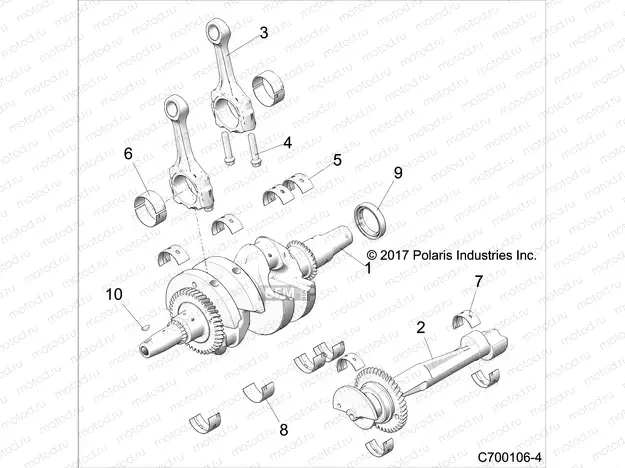 ENGINE | ENGINE, CRANKSHAFT - Z18VGE99AK/AW/BK/BW (C700106-4)