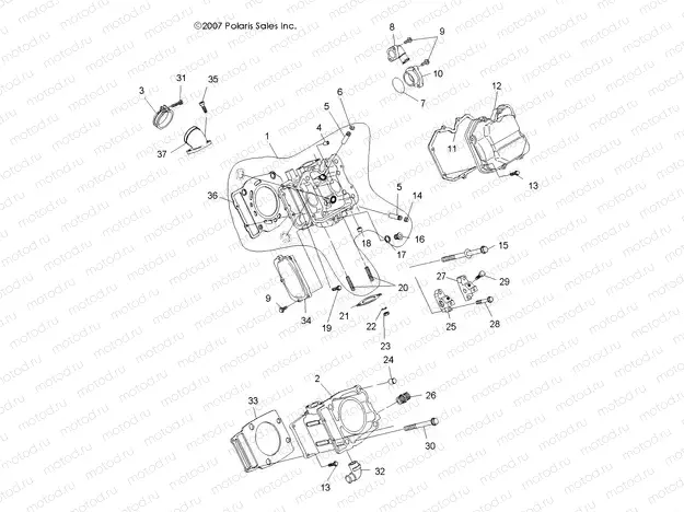 ENGINE | ENGINE, CYLINDER and HEAD - A09BA50FA (49ATVCYLINDERHD08SCRAM)
