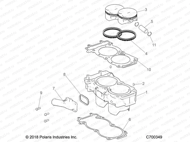 ENGINE | ENGINE, CYLINDER AND PISTON - G23GXE99A/99B (C700349)