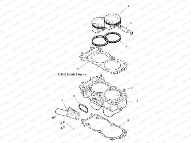 ENGINE | ENGINE, CYLINDER AND PISTON - R16RGE99A7/AE/AV (49RGRCYLINDER14RZR1000)