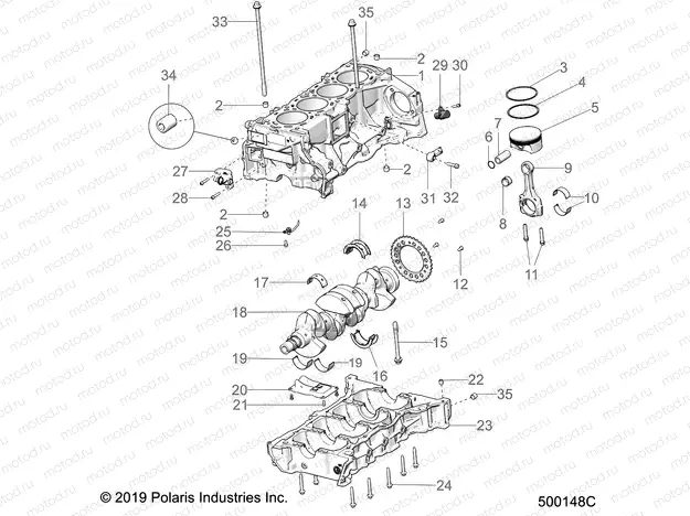 ENGINE | ENGINE, CYLINDER BLOCK AND RELATED - T22AASGDAA/BA/SHDAA/BA/TGDAA/AB/BA/BB/THDAA/AB/BA/BB/LHDAR/BR/CR/LGDAR/BR/CR  (500148C)