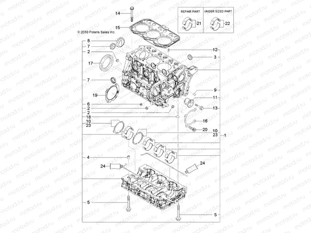 ENGINE | ENGINE, CYLINDER BLOCK - R11TH90DG (49RGRCYLINDER11DCREW)