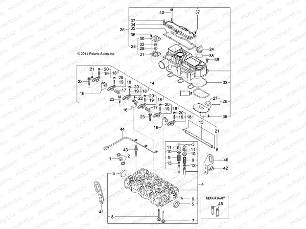 ENGINE | ENGINE, CYLINDER HEAD and BONNET - R14WH9EMD (49RGRCYLINDERHD14HIP)