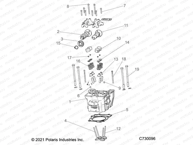 ENGINE | ENGINE, CYLINDER HEAD, CAMS AND VALVES - D22M4A57B4/G57B4 (C730096)