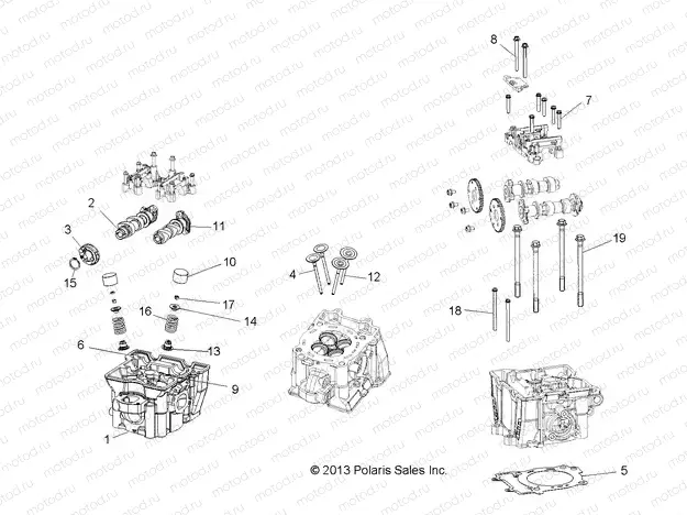 ENGINE | ENGINE, CYLINDER HEAD, CAMS and VALVES - R21MAA57B1/B9/EBX (49RGRCYLINDERHD14570)