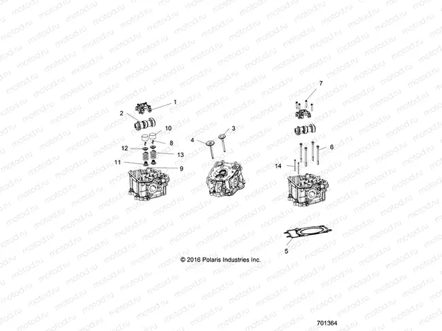 ENGINE | ENGINE, CYLINDER HEAD, CAMS and VALVES - R22MAA50A1/A7 (701364)