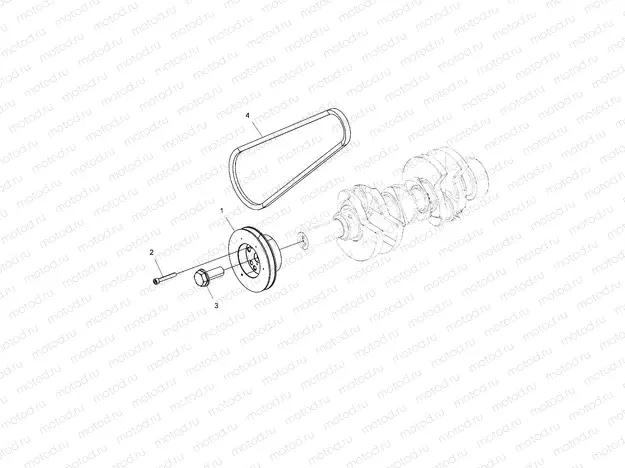 ENGINE | ENGINE, DRIVE PULLEY and DRIVE BELT - D18B3/4PD1AJ (49BRUTUSPULLEY15DSL)
