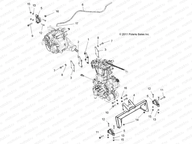ENGINE | ENGINE, ENGINE and TRANSMISSION MOUNTING - R13VH57FX (49RGRENGINEMTG12RZR570I)