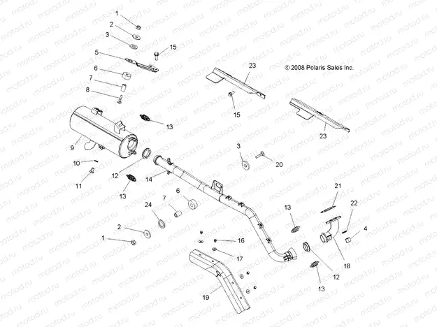ENGINE | ENGINE, EXHAUST - A08DN50AF/AS/AW/AZ (49ATVEXHAUST08SPTRG500)