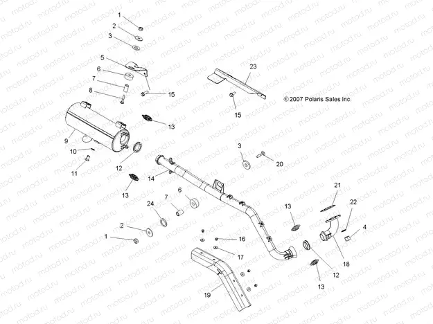 ENGINE | ENGINE, EXHAUST - A08TN50AT/AX/AZ (49ATVEXHAUST08SPX25)