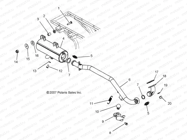 ENGINE | ENGINE, EXHAUST - A09BA50FA (49ATVEXHAUST08SCRAM2X4)
