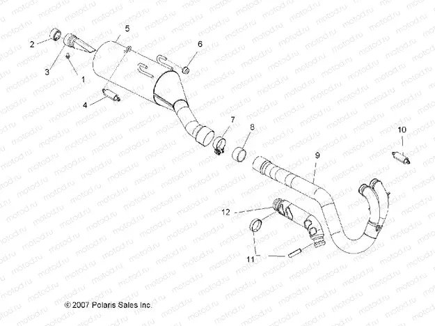 ENGINE | ENGINE, EXHAUST - A10GJ45AA (49ATVEXHAUST08OUT525S)