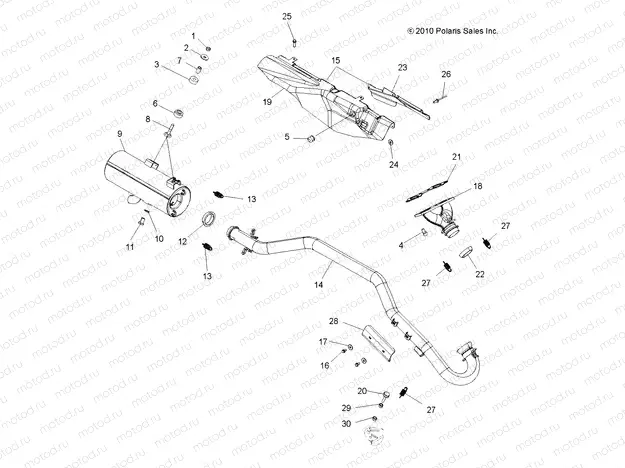 ENGINE | ENGINE, EXHAUST - A13CF76FF (49ATVEXHAUST116X6)