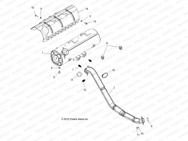 ENGINE | ENGINE, EXHAUST - A13DN5EFL (49ATVEXHAUST11SPTRG550)