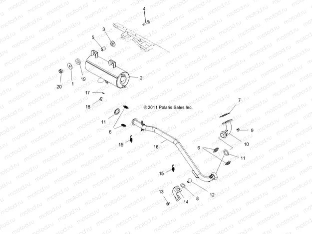 ENGINE | ENGINE, EXHAUST - A13EA32FA (49ATVEXHAUST12TB)