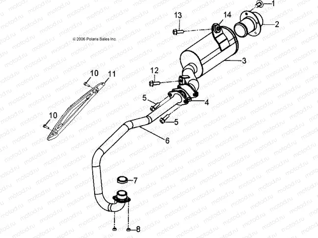 ENGINE | ENGINE, EXHAUST - A13KA09AD/AF (49ATVEXHAUST09OUT90)