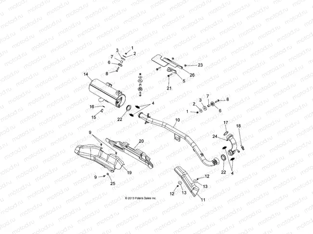 ENGINE | ENGINE, EXHAUST - A15SWE57FA (49ATVEXHAUST14570UTE)