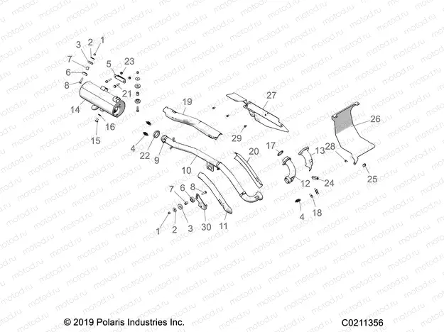 ENGINE | ENGINE, EXHAUST - A20S6E57A1/3A1 (C0211356)