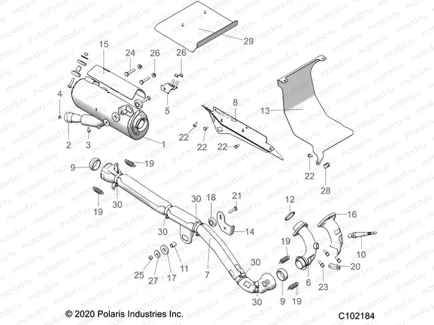 ENGINE | ENGINE, EXHAUST - A20S6E57F1/FL (C102184)