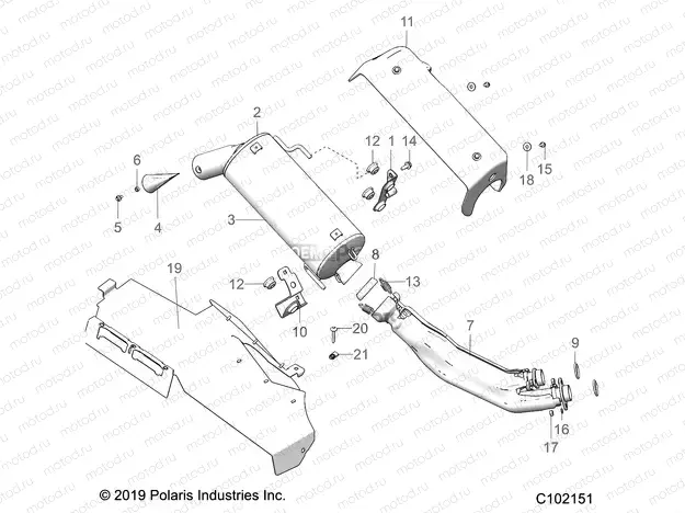ENGINE | ENGINE, EXHAUST - A20SXD95A9/E95AG/CAG (C102151)