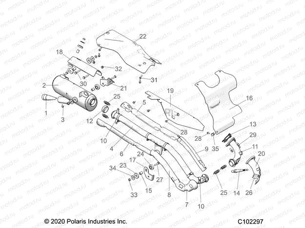 ENGINE | ENGINE, EXHAUST - A21SEJ57B1/B3/B5 (C102297)