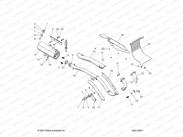 ENGINE | ENGINE, EXHAUST - A22SJE57AX/BX (C0211354-1)