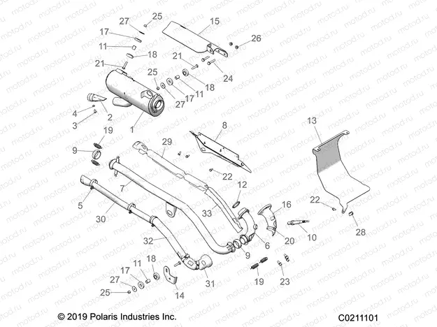 ENGINE | ENGINE, EXHAUST - A23SDE57P4 (C0211101)