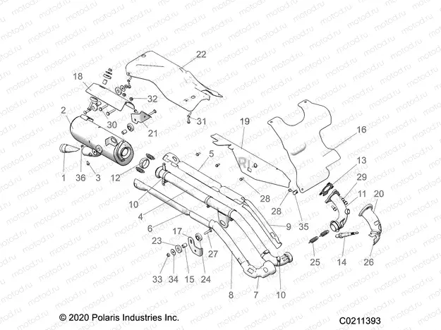 ENGINE | ENGINE, EXHAUST - A23SEA57F1/T57C1/C2/F1 (C0211393)