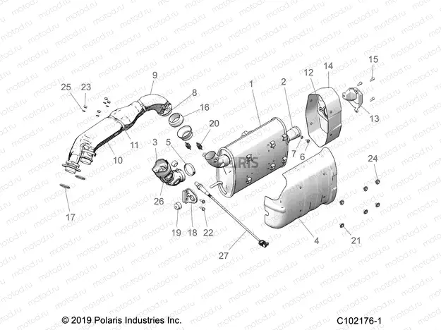 ENGINE | ENGINE, EXHAUST - A23SLE95FK/S95CK/S95FK (C102176-1)