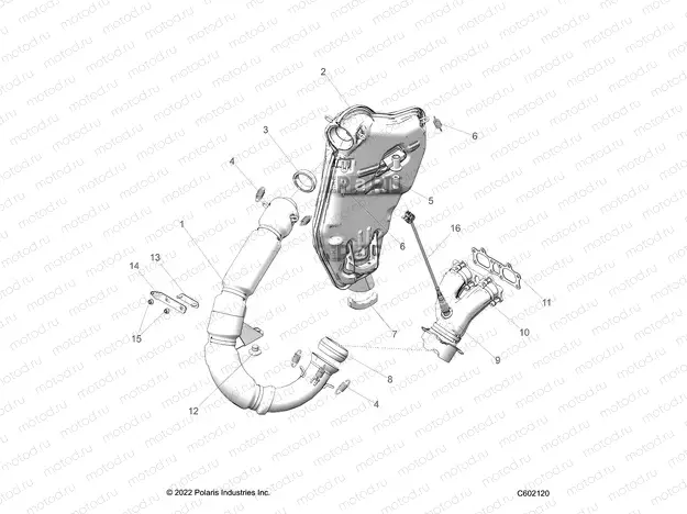 ENGINE | ENGINE, EXHAUST ASSEMBLY - S23TDP9FS (C602120)
