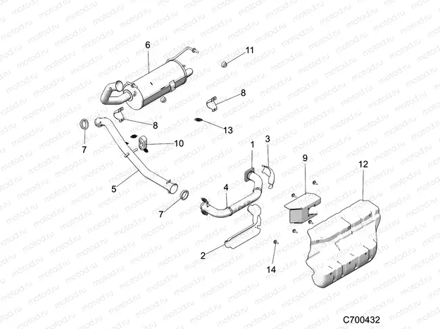 ENGINE | ENGINE, EXHAUST - D21BBPD4B4 (C700432)