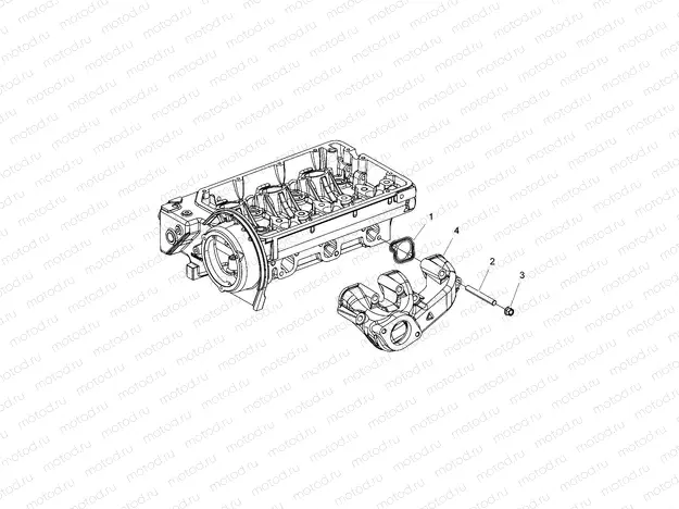 ENGINE | ENGINE, EXHAUST MANIFOLD w/FRONT OUTLET - R17RVAD1A1 (49RGREXHSTMFLD15DSL)